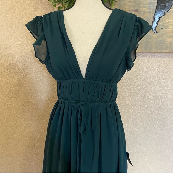 Lulus I'm All Yours Emerald Green Ruffled Maxi Dress - Picture 12 of 14